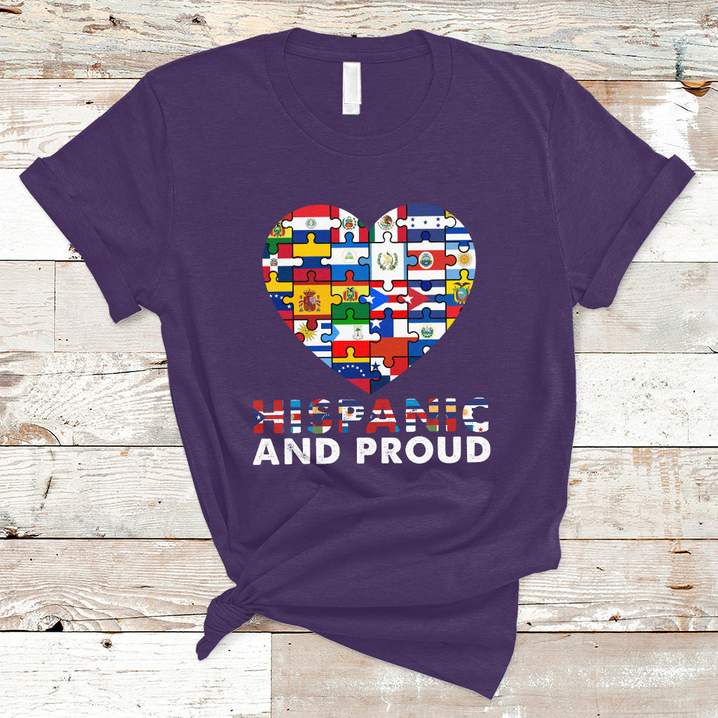 Hispanic Heritage Month T Shirt Hispanic And Proud Heart Pride Hispanic Heritage Month - Wonder Print Shop