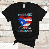 Puerto Rico T Shirt Puerto Rican Hispanic Heritage Boricua Puerto Rico Flag - Wonder Print Shop