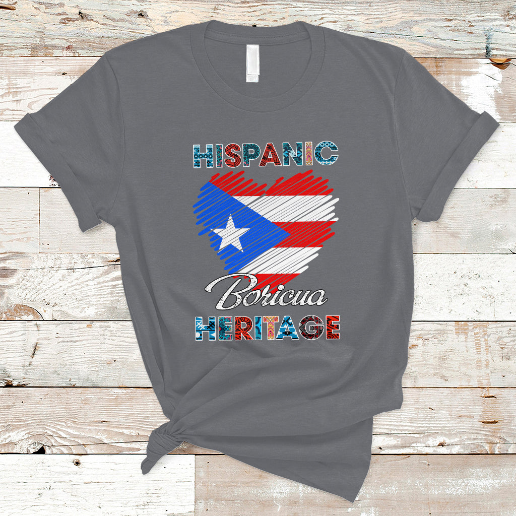 Puerto Rico T Shirt Puerto Rican Hispanic Heritage Boricua Puerto Rico Flag - Wonder Print Shop