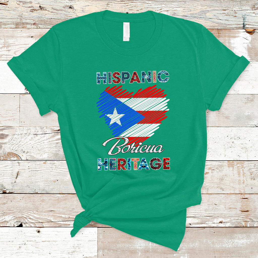 Puerto Rico T Shirt Puerto Rican Hispanic Heritage Boricua Puerto Rico Flag - Wonder Print Shop