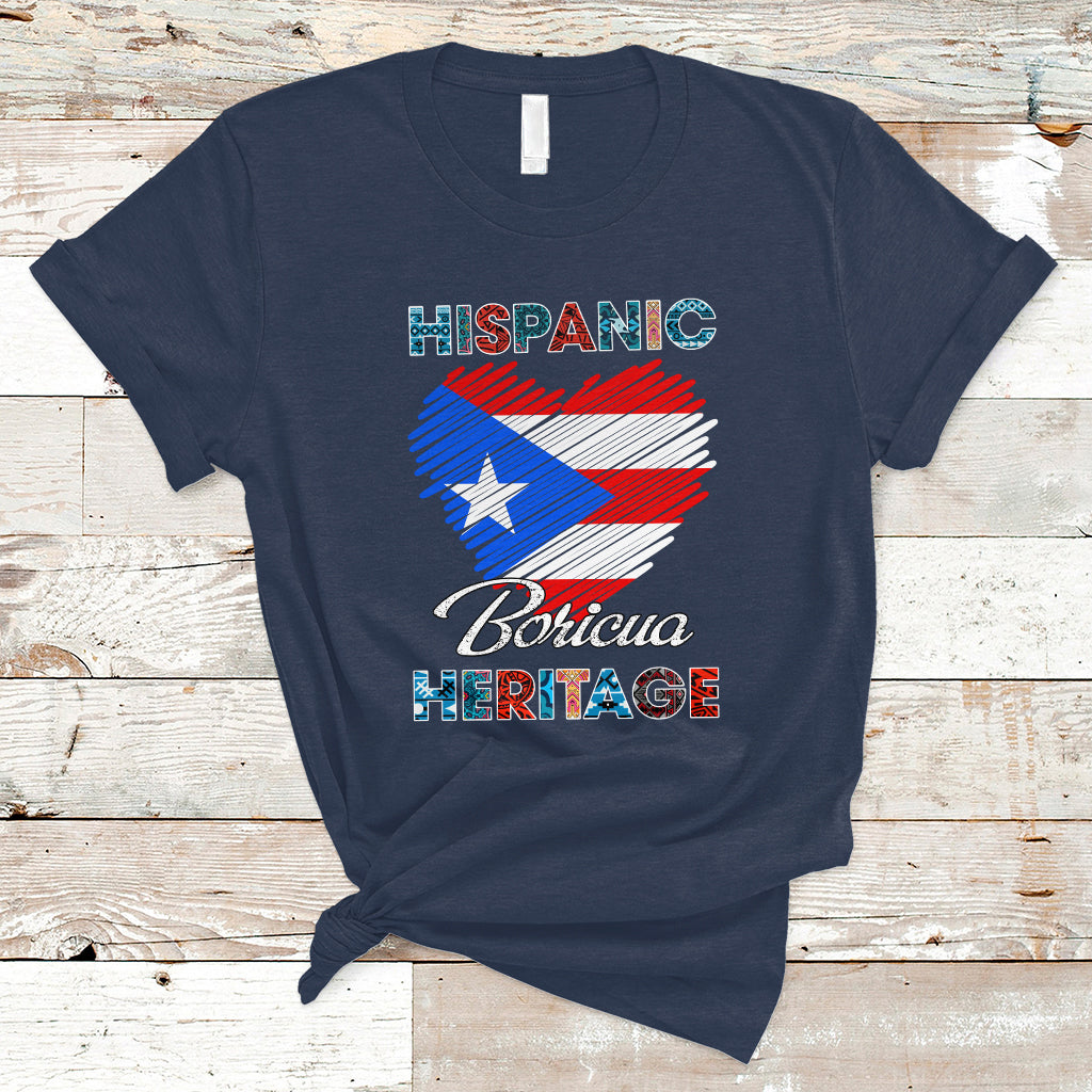 Puerto Rico T Shirt Puerto Rican Hispanic Heritage Boricua Puerto Rico Flag - Wonder Print Shop
