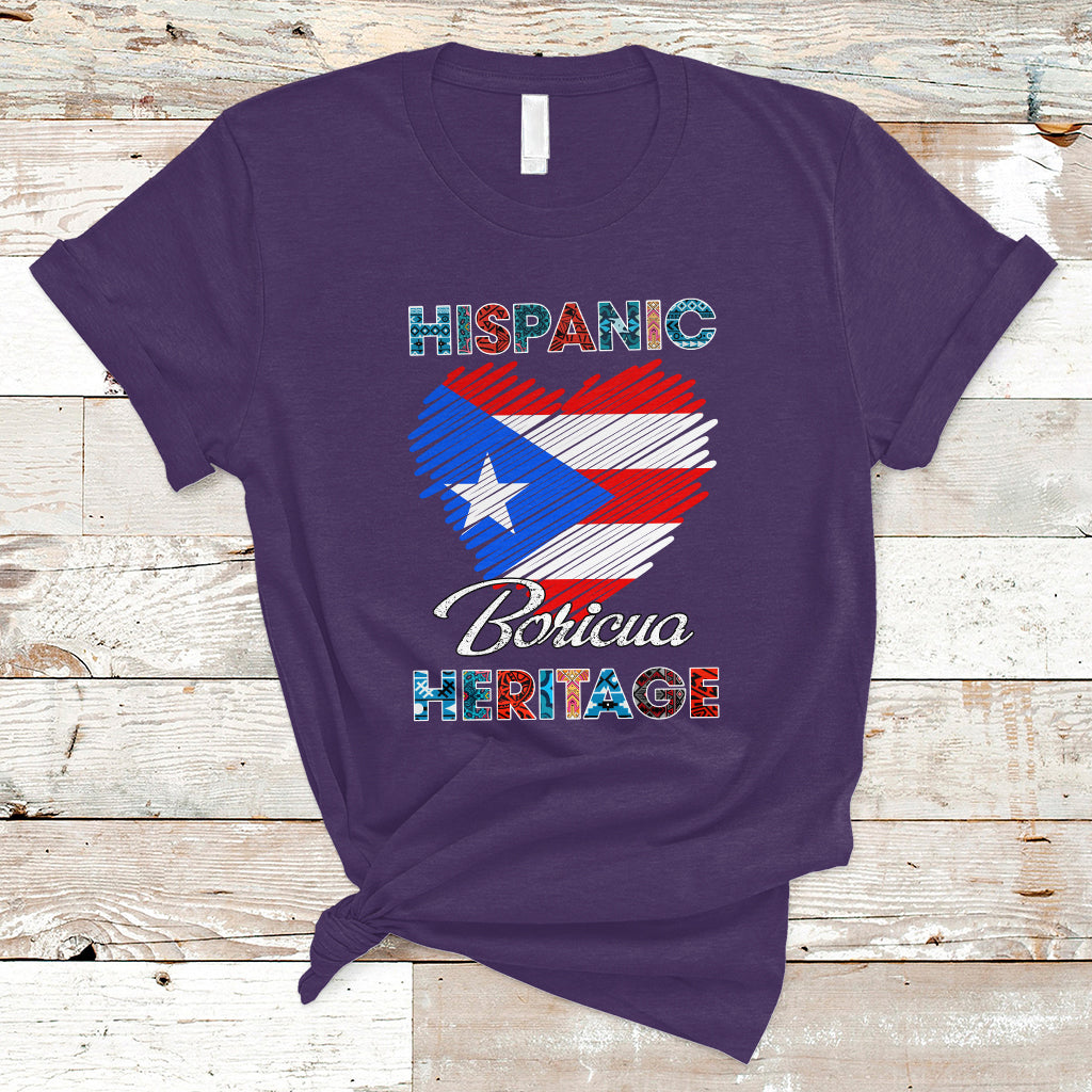 Puerto Rico T Shirt Puerto Rican Hispanic Heritage Boricua Puerto Rico Flag - Wonder Print Shop