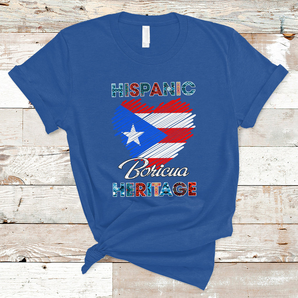 Puerto Rico T Shirt Puerto Rican Hispanic Heritage Boricua Puerto Rico Flag - Wonder Print Shop