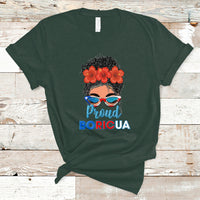 Puerto Rico T Shirt Proud Boricua Puerto Rico Flag Messy Bun Puerto Rican Women - Wonder Print Shop