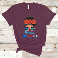 Puerto Rico T Shirt Proud Boricua Puerto Rico Flag Messy Bun Puerto Rican Women - Wonder Print Shop