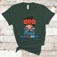 Puerto Rico T Shirt Proud Puerto Rican Women Puerto Rico Flag Messy Bun Boricua - Wonder Print Shop