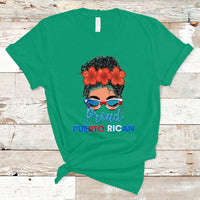 Puerto Rico T Shirt Proud Puerto Rican Women Puerto Rico Flag Messy Bun Boricua - Wonder Print Shop