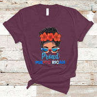 Puerto Rico T Shirt Proud Puerto Rican Women Puerto Rico Flag Messy Bun Boricua - Wonder Print Shop