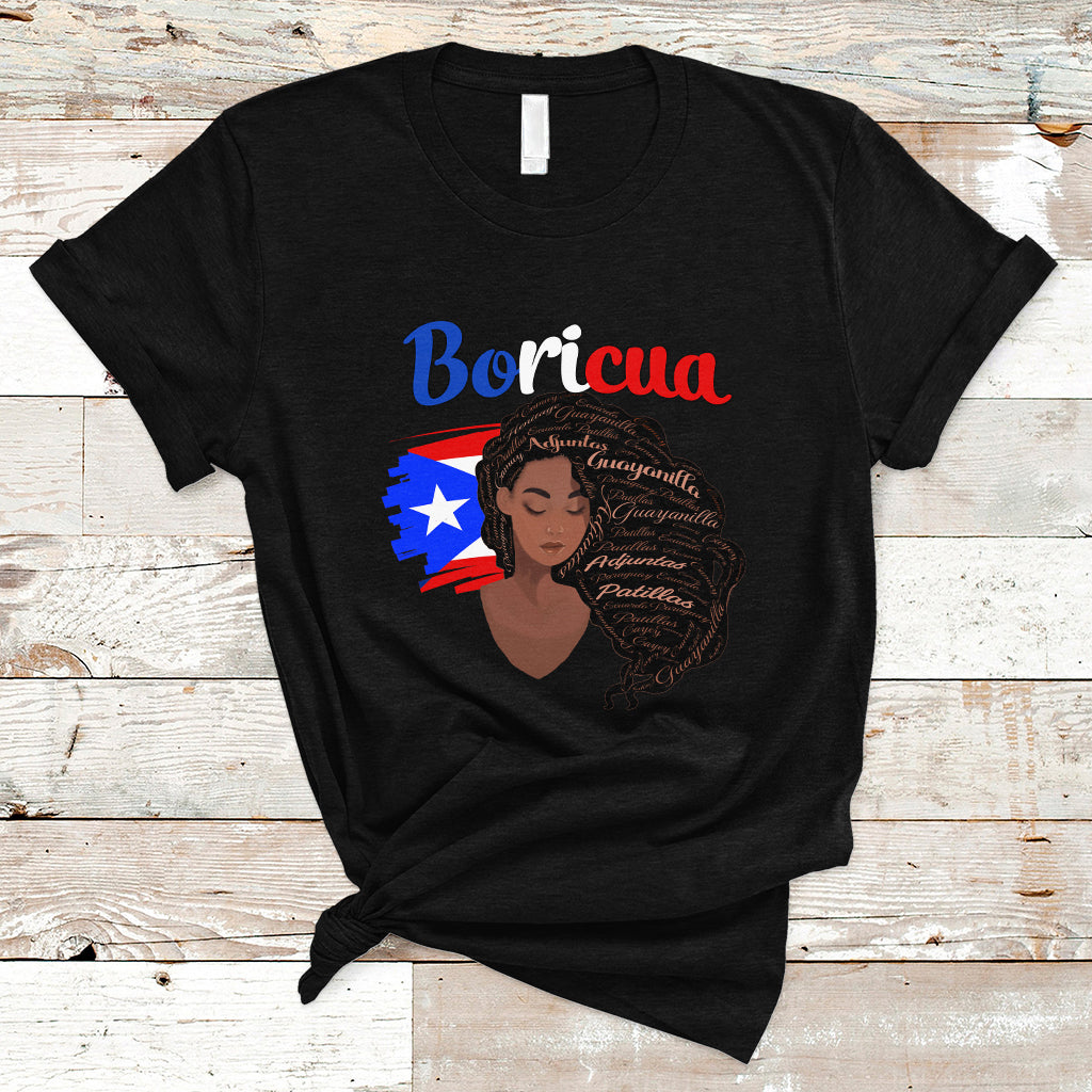 Puerto Rico T Shirt Hispanic Heritage Month Latina Boricua Puerto Rican Flag - Wonder Print Shop