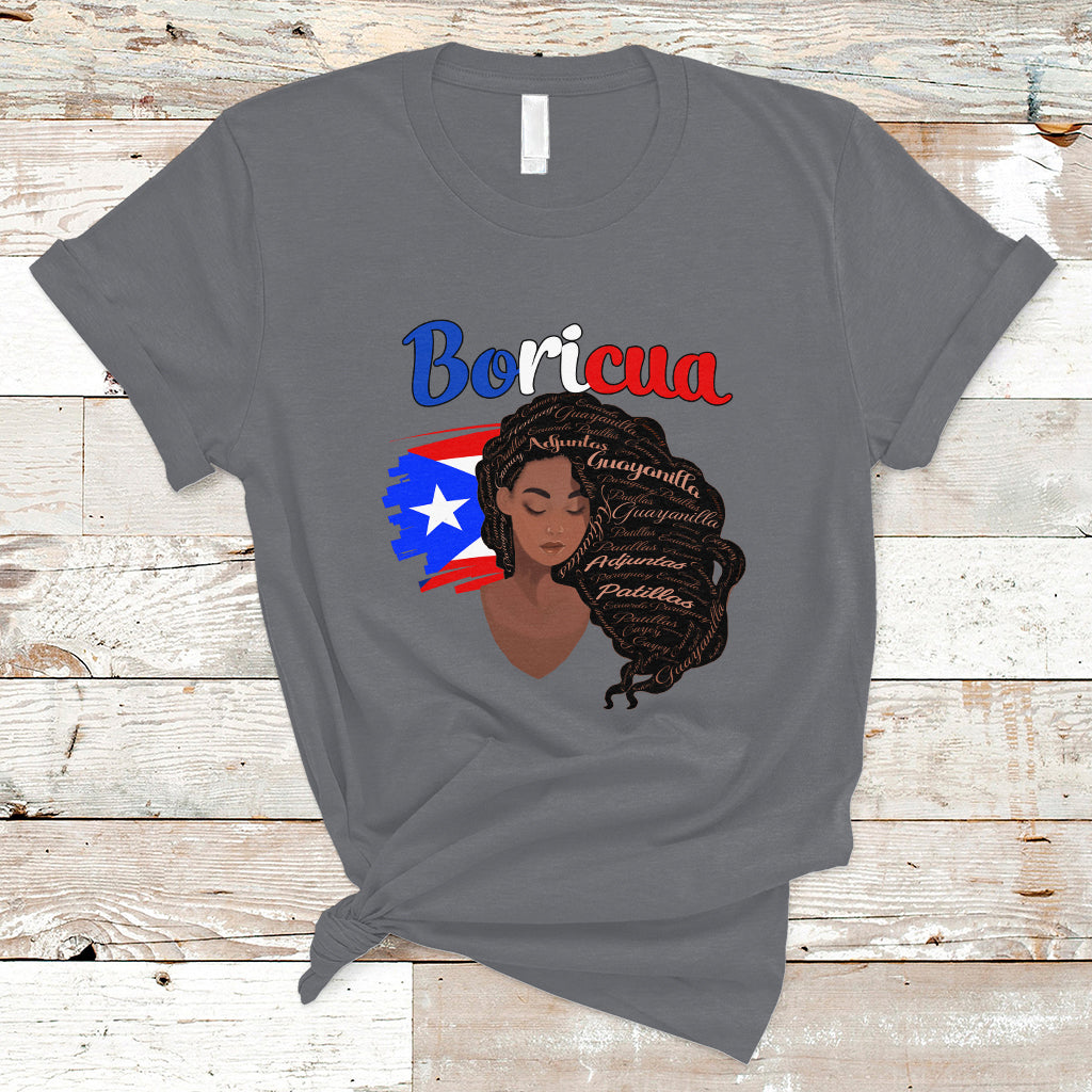 Puerto Rico T Shirt Hispanic Heritage Month Latina Boricua Puerto Rican Flag - Wonder Print Shop