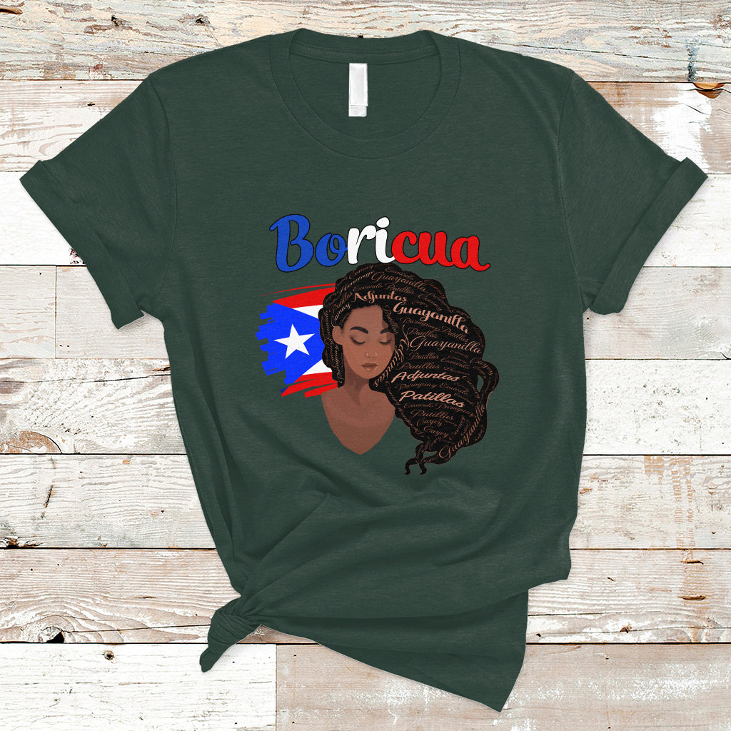 Puerto Rico T Shirt Hispanic Heritage Month Latina Boricua Puerto Rican Flag - Wonder Print Shop