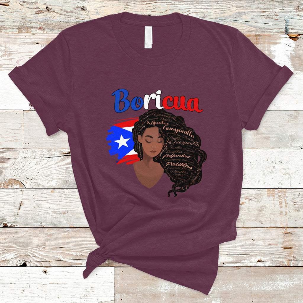 Puerto Rico T Shirt Hispanic Heritage Month Latina Boricua Puerto Rican Flag - Wonder Print Shop