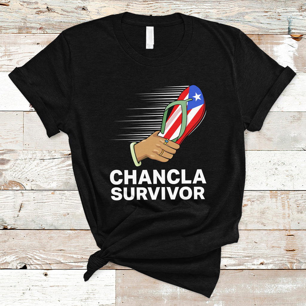 Puerto Rico T Shirt Chancla Survivor Puerto Rico Flag Boricua Hispanic Heritage - Wonder Print Shop