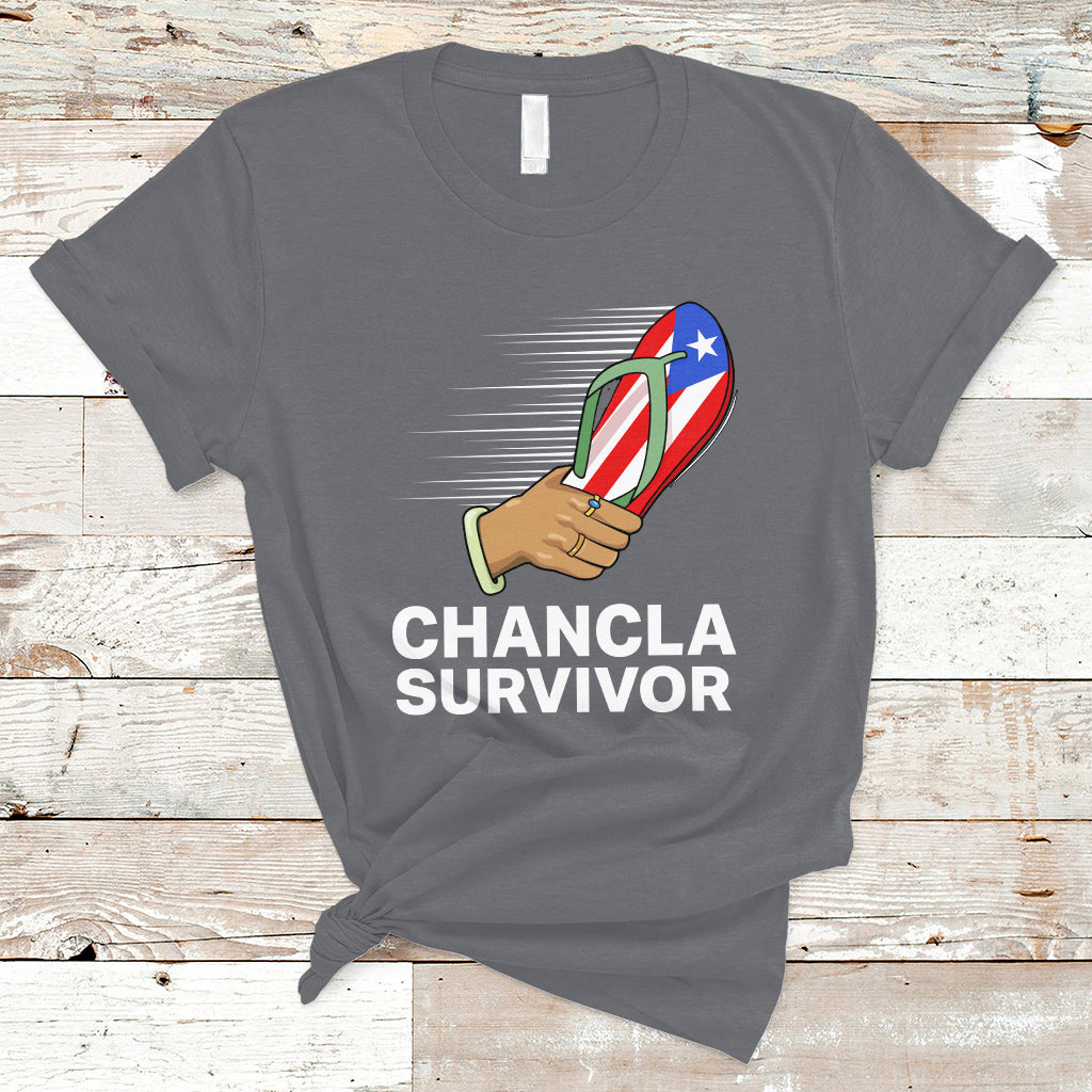 Puerto Rico T Shirt Chancla Survivor Puerto Rico Flag Boricua Hispanic Heritage - Wonder Print Shop