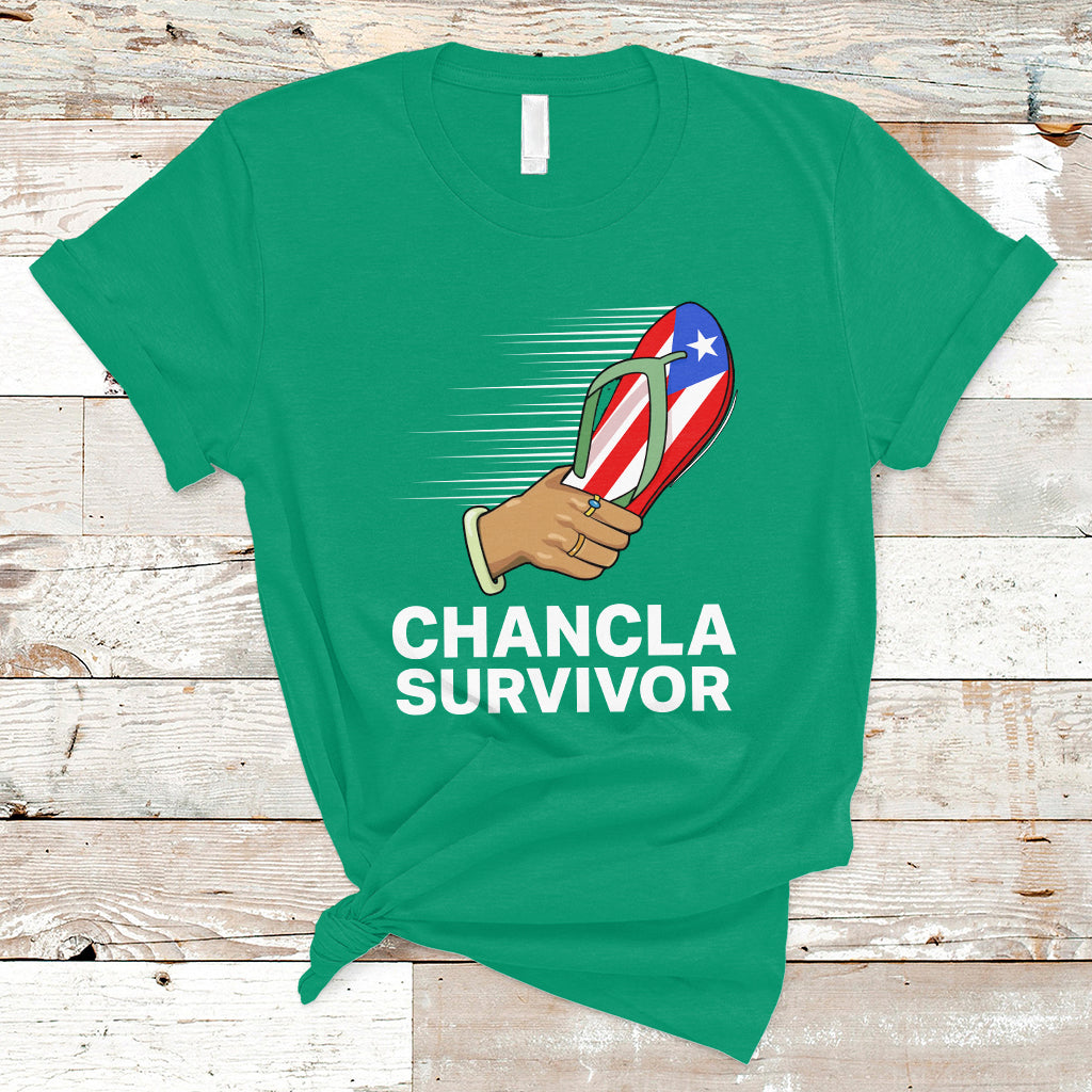 Puerto Rico T Shirt Chancla Survivor Puerto Rico Flag Boricua Hispanic Heritage - Wonder Print Shop