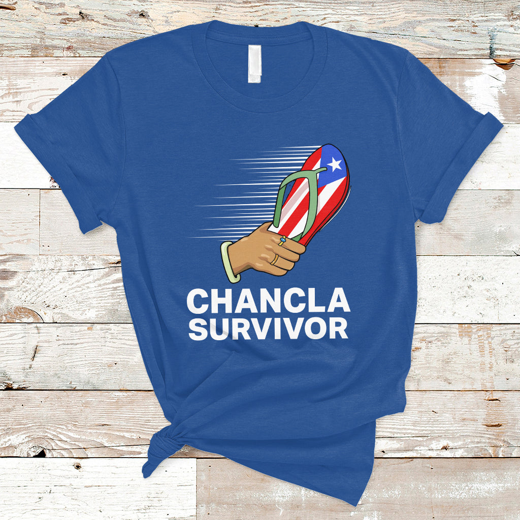 Puerto Rico T Shirt Chancla Survivor Puerto Rico Flag Boricua Hispanic Heritage - Wonder Print Shop