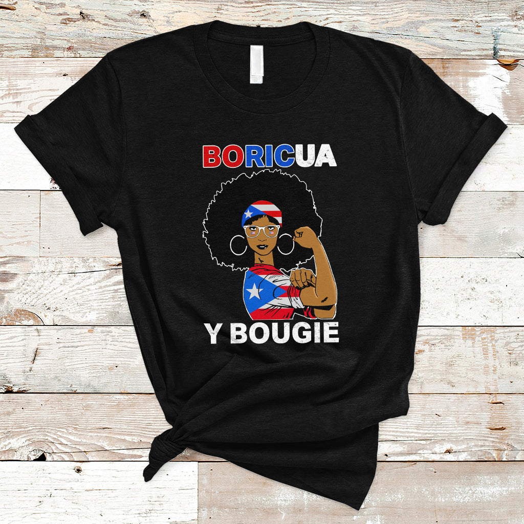 Puerto Rico T Shirt Puerto Rican Flag Women Boricua Bougie Hispanic Heritage Month - Wonder Print Shop