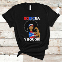 Puerto Rico T Shirt Puerto Rican Flag Women Boricua Bougie Hispanic Heritage Month - Wonder Print Shop