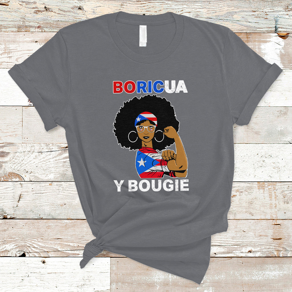 Puerto Rico T Shirt Puerto Rican Flag Women Boricua Bougie Hispanic Heritage Month - Wonder Print Shop