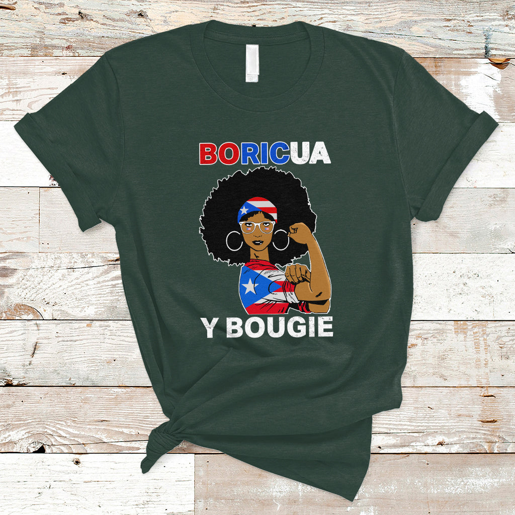 Puerto Rico T Shirt Puerto Rican Flag Women Boricua Bougie Hispanic Heritage Month - Wonder Print Shop