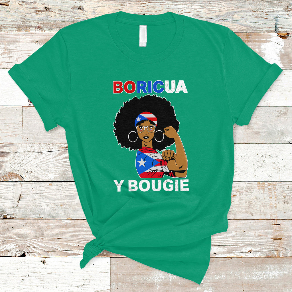 Puerto Rico T Shirt Puerto Rican Flag Women Boricua Bougie Hispanic Heritage Month - Wonder Print Shop