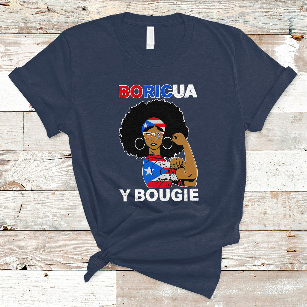 Puerto Rico T Shirt Puerto Rican Flag Women Boricua Bougie Hispanic Heritage Month - Wonder Print Shop
