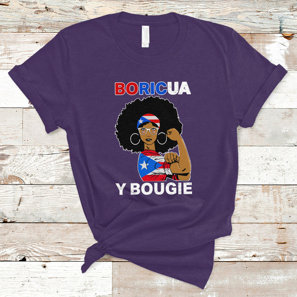 Puerto Rico T Shirt Puerto Rican Flag Women Boricua Bougie Hispanic Heritage Month - Wonder Print Shop