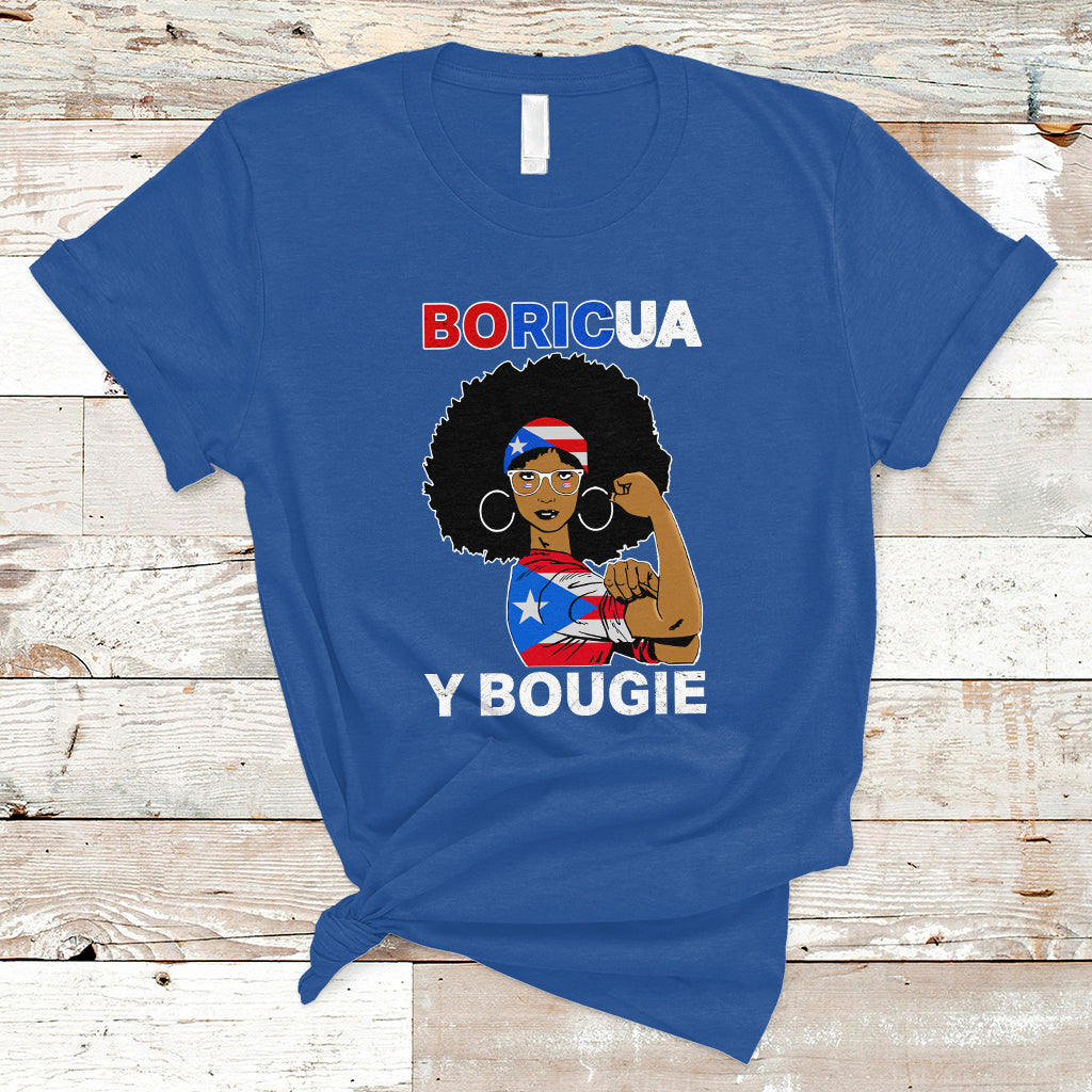Puerto Rico T Shirt Puerto Rican Flag Women Boricua Bougie Hispanic Heritage Month - Wonder Print Shop
