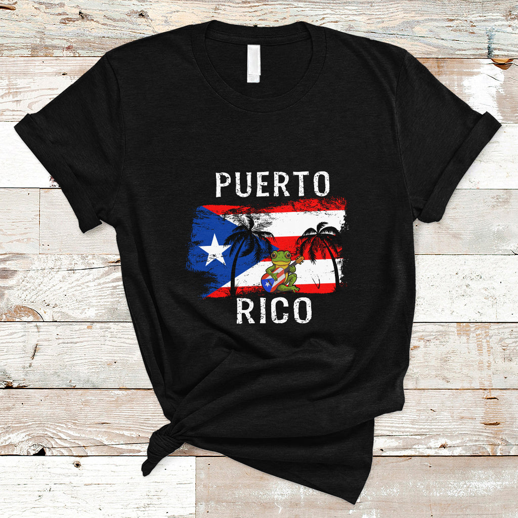 Puerto Rico T Shirt Puerto Rico Flag Spirit Animal Coqui Frog Puerto Rican Boricua - Wonder Print Shop