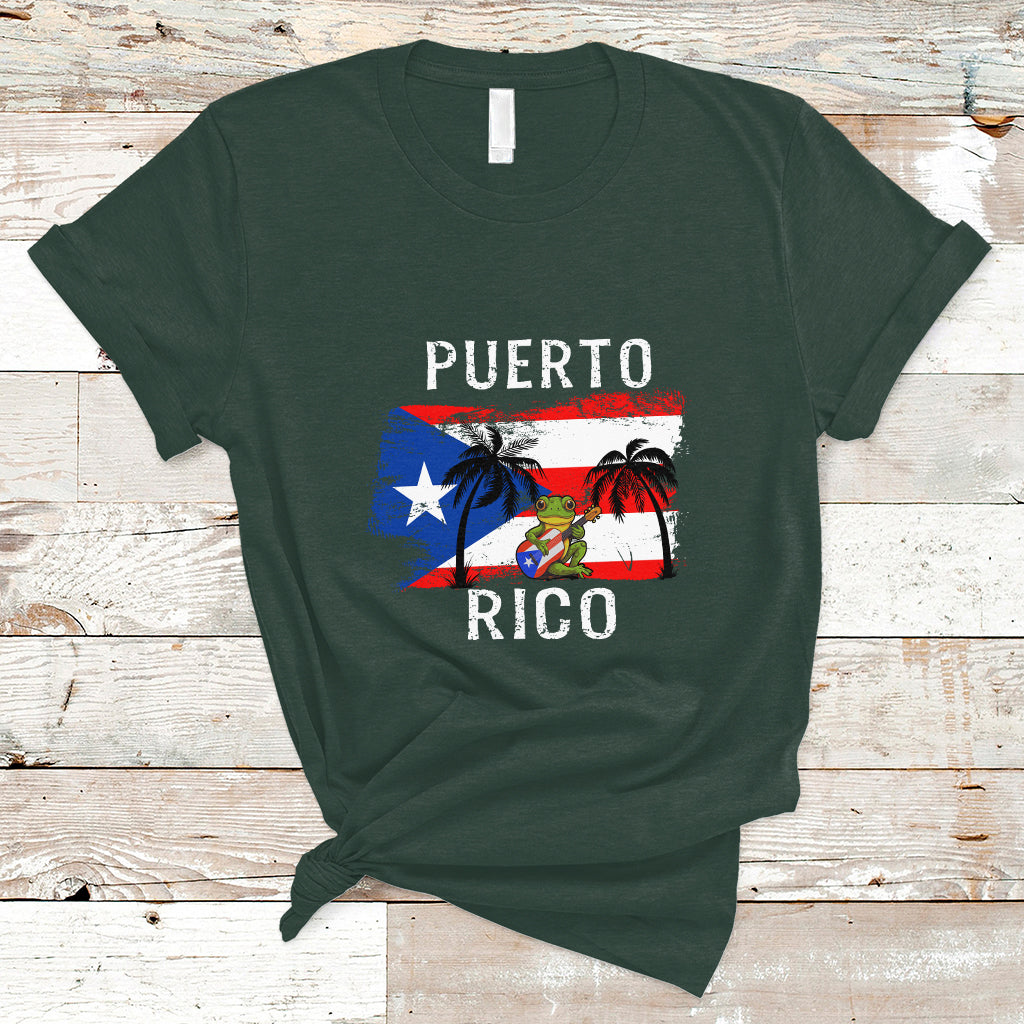 Puerto Rico T Shirt Puerto Rico Flag Spirit Animal Coqui Frog Puerto Rican Boricua - Wonder Print Shop