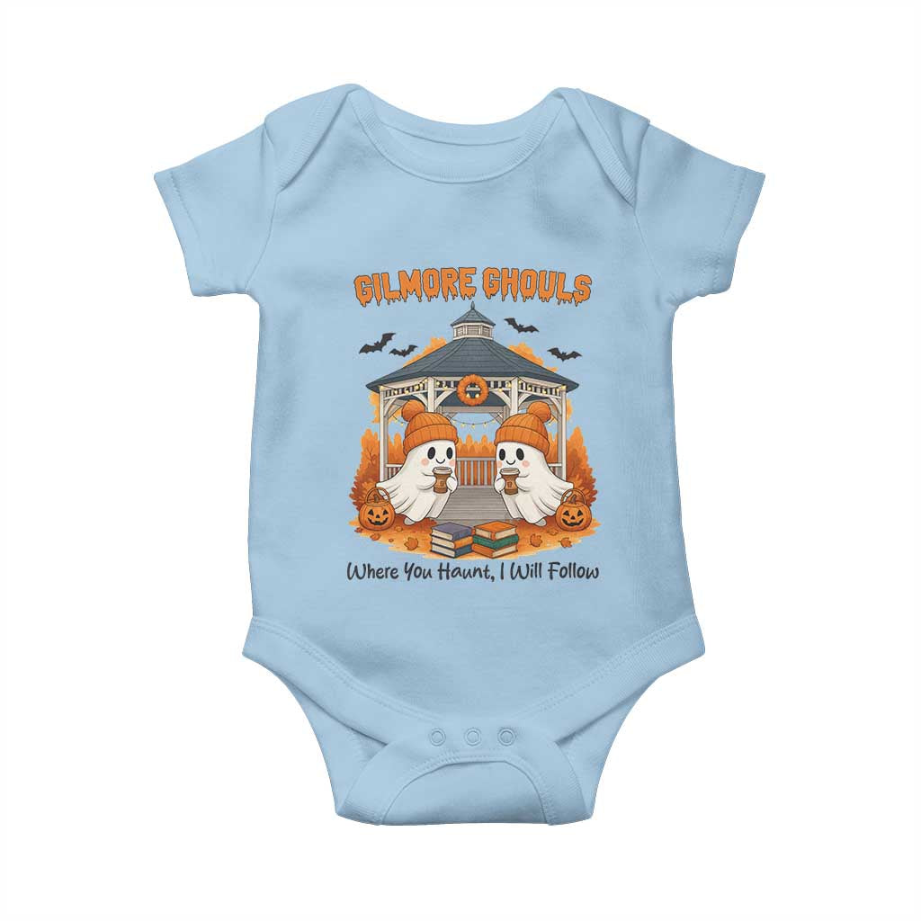 Cute Gilmore Ghouls Halloween Ghost Baby Onesie Cozy Fall Aesthetic with Pumpkin Spice and Books - Wonder Print Shop