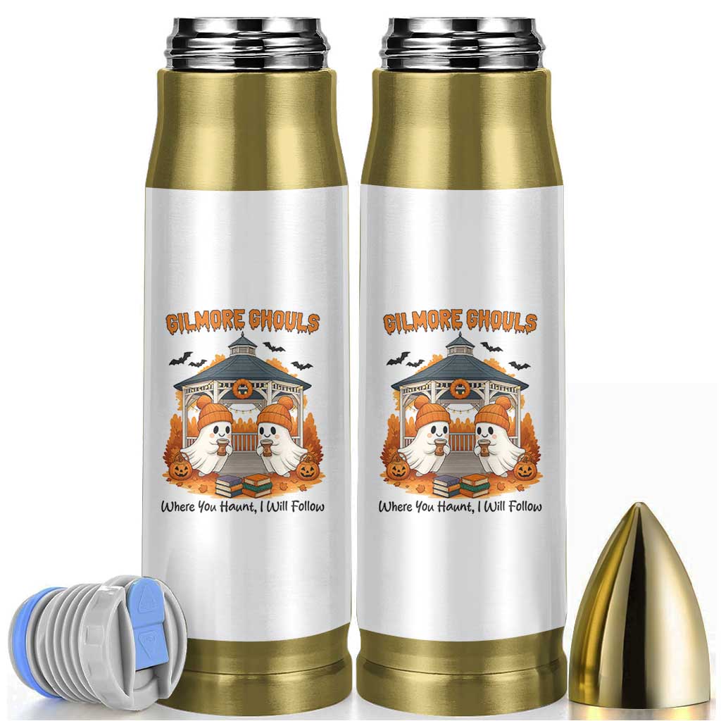 Cute Gilmore Ghouls Halloween Ghost Bullet Tumbler Cozy Fall Aesthetic with Pumpkin Spice and Books - Wonder Print Shop