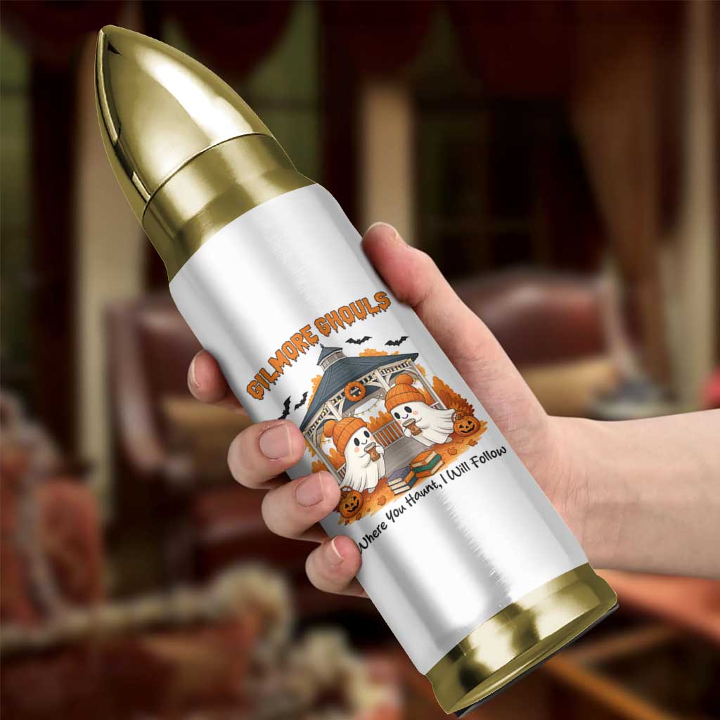 Cute Gilmore Ghouls Halloween Ghost Bullet Tumbler Cozy Fall Aesthetic with Pumpkin Spice and Books - Wonder Print Shop