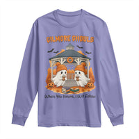 Cute Gilmore Ghouls Halloween Ghost Long Sleeve Shirt Cozy Fall Aesthetic with Pumpkin Spice and Books - Wonder Print Shop