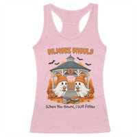 Cute Gilmore Ghouls Halloween Ghost Racerback Tank Top Cozy Fall Aesthetic with Pumpkin Spice and Books - Wonder Print Shop