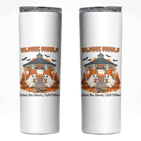 Cute Gilmore Ghouls Halloween Ghost Skinny Tumbler Cozy Fall Aesthetic with Pumpkin Spice and Books - Wonder Print Shop
