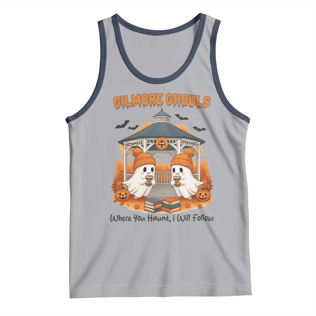 Cute Gilmore Ghouls Halloween Ghost Tank Top Cozy Fall Aesthetic with Pumpkin Spice and Books - Wonder Print Shop