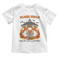 Cute Gilmore Ghouls Halloween Ghost Toddler T Shirt Cozy Fall Aesthetic with Pumpkin Spice and Books - Wonder Print Shop