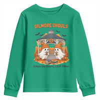 Cute Gilmore Ghouls Halloween Ghost Youth Sweatshirt Cozy Fall Aesthetic with Pumpkin Spice and Books - Wonder Print Shop