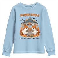 Cute Gilmore Ghouls Halloween Ghost Youth Sweatshirt Cozy Fall Aesthetic with Pumpkin Spice and Books - Wonder Print Shop