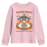 Cute Gilmore Ghouls Halloween Ghost Youth Sweatshirt Cozy Fall Aesthetic with Pumpkin Spice and Books - Wonder Print Shop