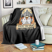 Gilmore Ghouls Halloween Ghost Throw Blanket Cute Couple Spooky Boo with Fall Gazebo - Wonder Print Shop
