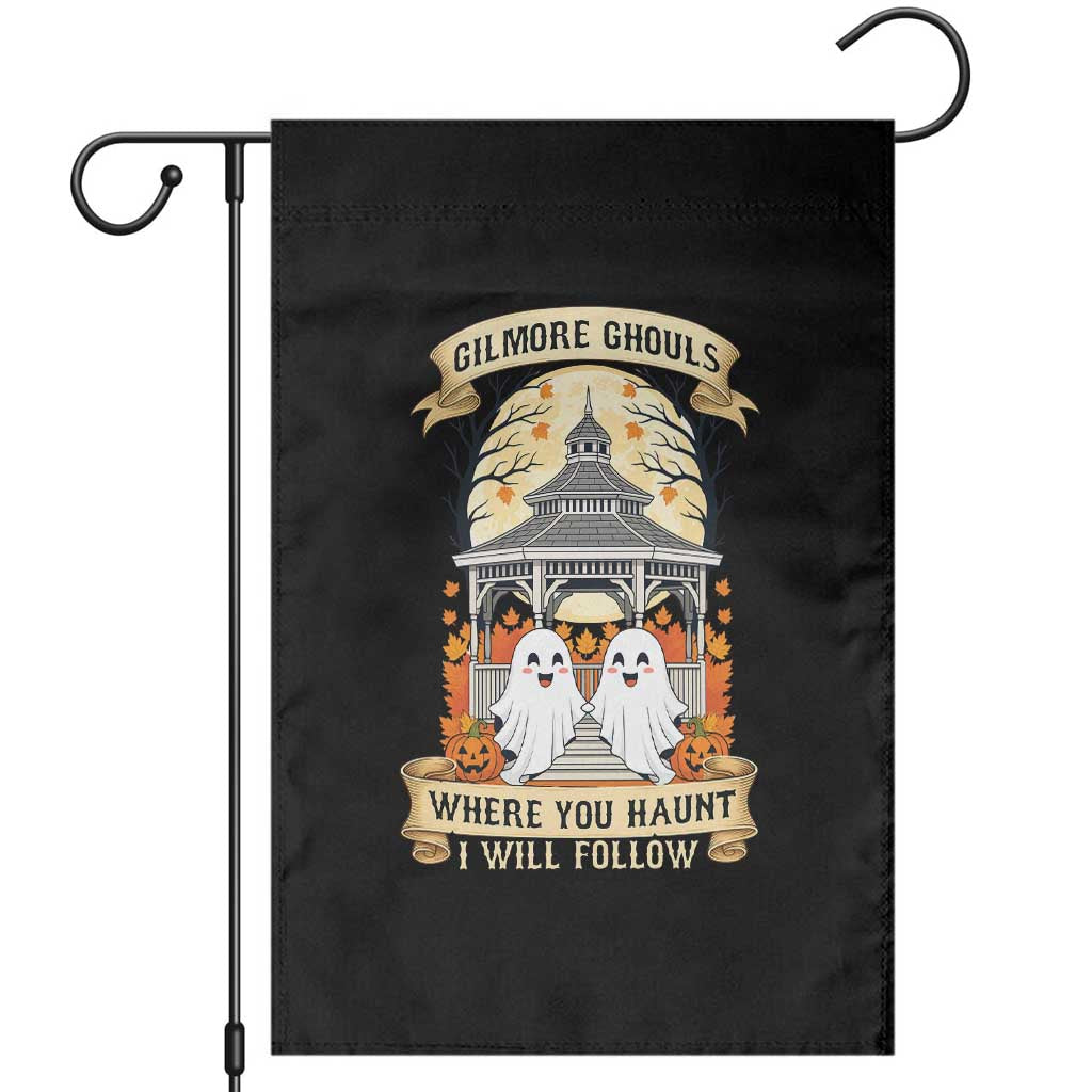 Gilmore Ghouls Halloween Ghost Garden Flag Cute Couple Spooky Boo with Fall Gazebo - Wonder Print Shop