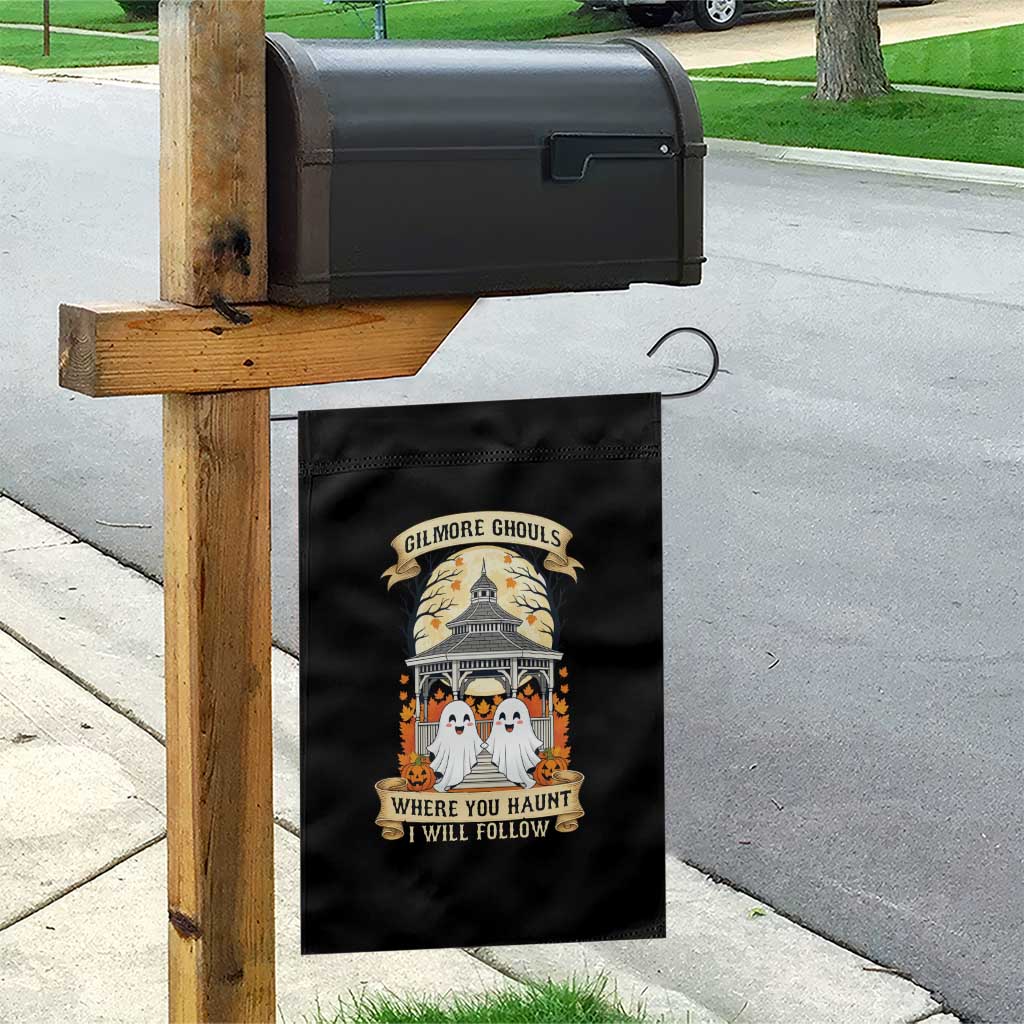 Gilmore Ghouls Halloween Ghost Garden Flag Cute Couple Spooky Boo with Fall Gazebo - Wonder Print Shop