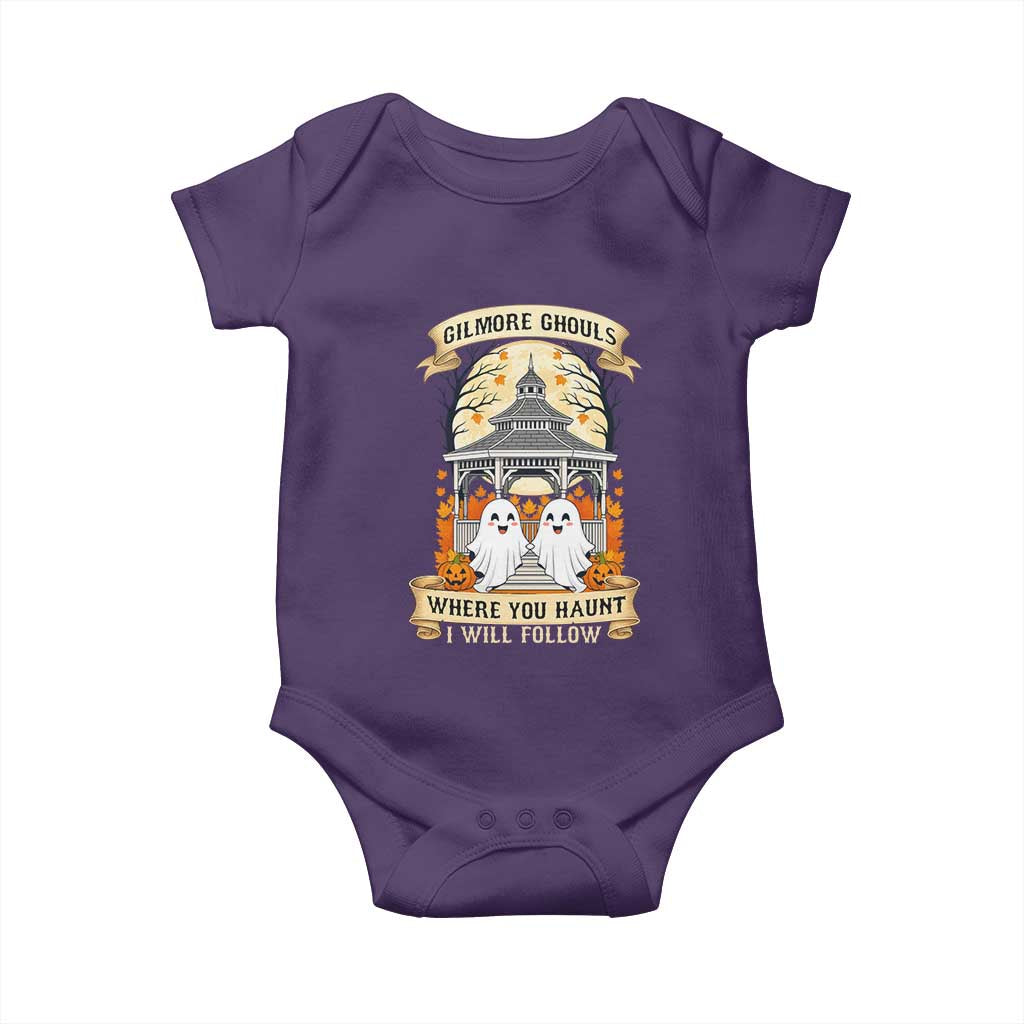 Gilmore Ghouls Halloween Ghost Baby Onesie Cute Couple Spooky Boo with Fall Gazebo - Wonder Print Shop