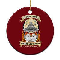 Gilmore Ghouls Halloween Ghost Ceramic Ornament Cute Couple Spooky Boo with Fall Gazebo - Wonder Print Shop