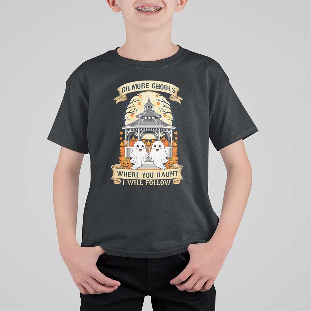 Gilmore Ghouls Halloween Ghost T Shirt For Kid Cute Couple Spooky Boo with Fall Gazebo - Wonder Print Shop