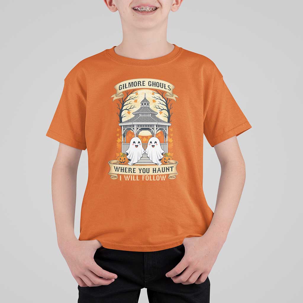 Gilmore Ghouls Halloween Ghost T Shirt For Kid Cute Couple Spooky Boo with Fall Gazebo - Wonder Print Shop