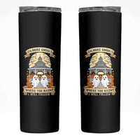Gilmore Ghouls Halloween Ghost Skinny Tumbler Cute Couple Spooky Boo with Fall Gazebo - Wonder Print Shop