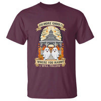 Gilmore Ghouls Halloween Ghost T Shirt Cute Couple Spooky Boo with Fall Gazebo - Wonder Print Shop